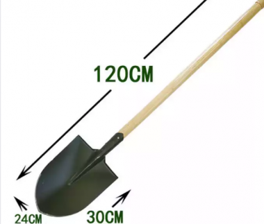 抗洪救援防汛军工木柄铁锹铁镐 战备锹 工兵锹军铲 大军锹 抢险锹 工兵铲 铁钎 抗震救灾 120CM大军锹